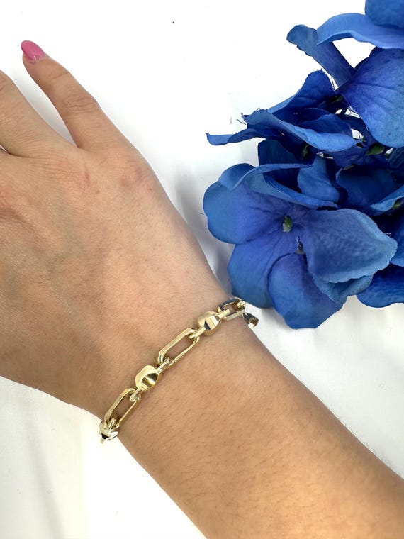 Gold Plated Sterling Silver Bracelet: Rectangular… - image 9