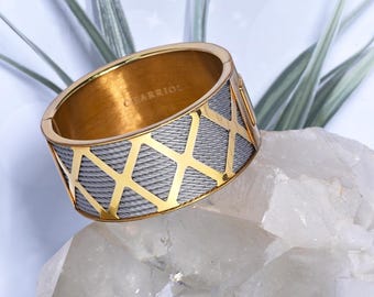 Vintage Philippe Charriol 18k White Gold Diamond Cable Bracelet