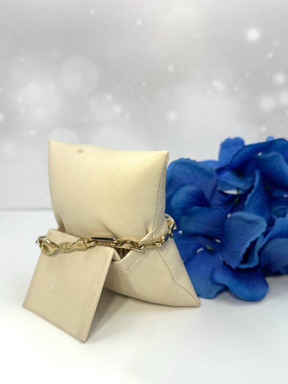 Gold Plated Sterling Silver Bracelet: Rectangular… - image 6