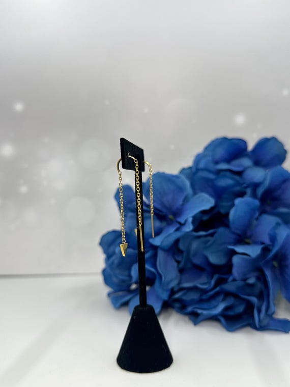 Yellow Gold Plated Stainless Steel Triangle Threa… - image 3