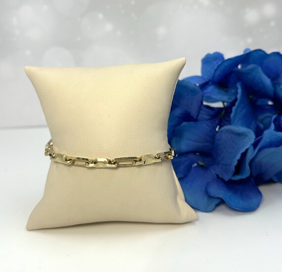 Gold Plated Sterling Silver Bracelet: Rectangular… - image 3