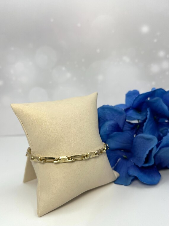 Gold Plated Sterling Silver Bracelet: Rectangular… - image 4