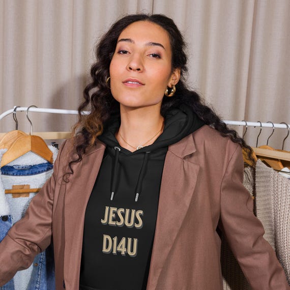Unisex eco raglan hoodie Jesus D14U