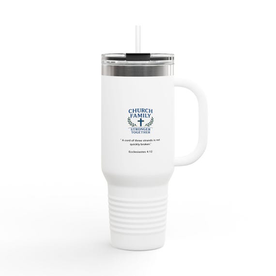 Travel Mug, Church Family Stronger Together, Inspirational Drinkware, Religious Gift, 40oz Tumbler, Commuter Cup