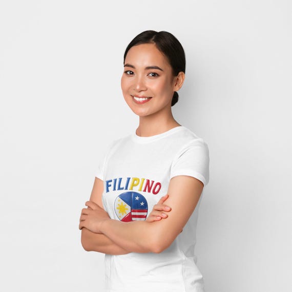 Filipino American Unisex Heavy Cotton Tee - Celebrate Diversity, Pride Shirt, Culture T-Shirt, Independence Day Gift, Heritage Wear, Summer