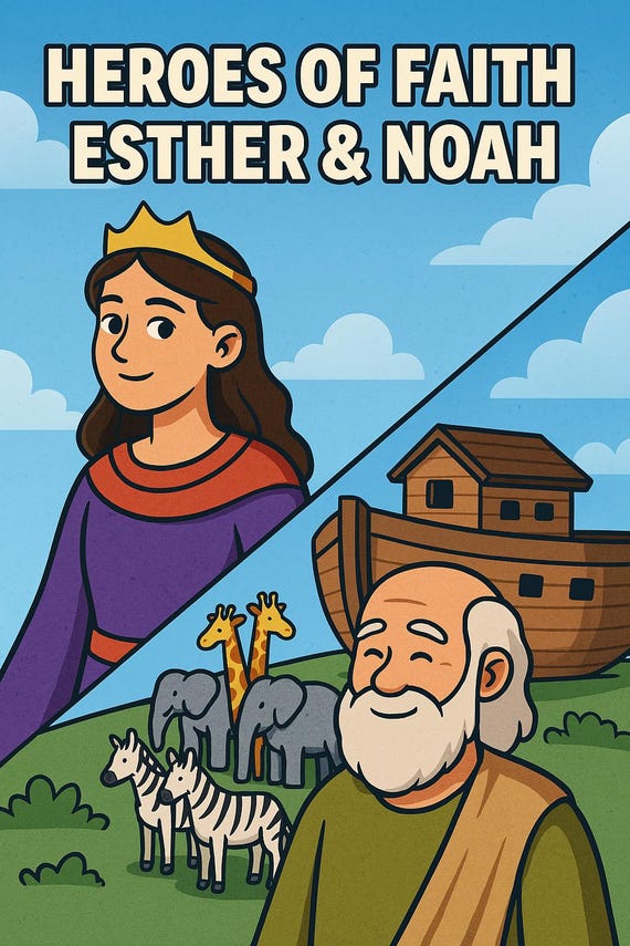 Heroes of Faith: Esther & Noah – Printable Bible Lessons for Kids