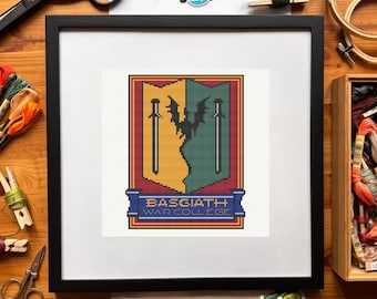 Fourth Wing Cross Stitch Pattern Basgiath War College - Instant Download PDF