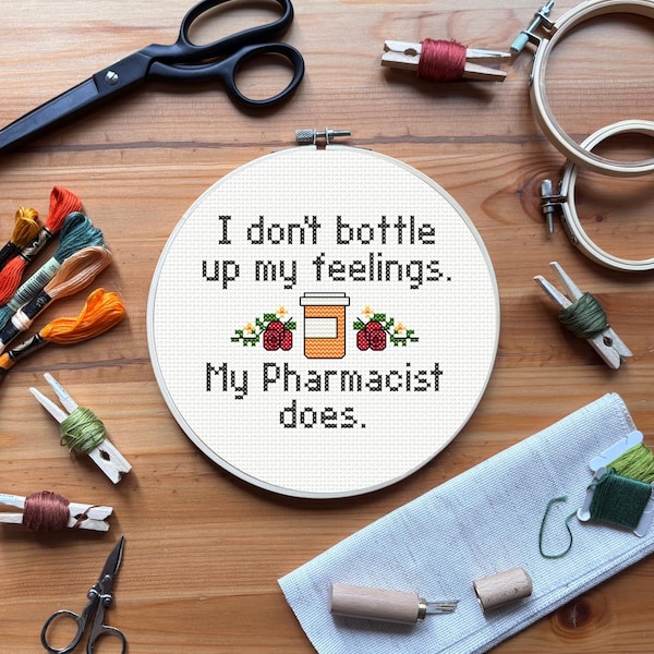Take Your Meds - Snarky Cross Stitch Pattern - Dark Humor