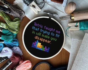 Patrón de punto de cruz "Tetris" Retro VG Nostalgia Descarga instantánea en PDF