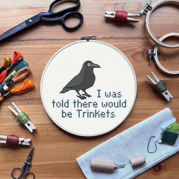 Cuervo decepcionado - Patrón de punto de cruz divertido - Citas sarcásticas de pájaros