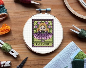 NIGHTSHADE - Little Witch - Cross Stitch Pattern - PDF - small Halloween collection
