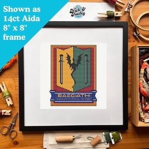 Fourth Wing Cross Stitch Pattern Basgiath War College - Instant Download PDF