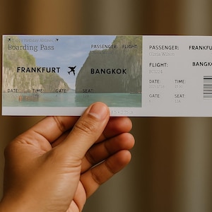 Boarding Pass - Verjaardagscadeau - Gratis te bewerken in Canva