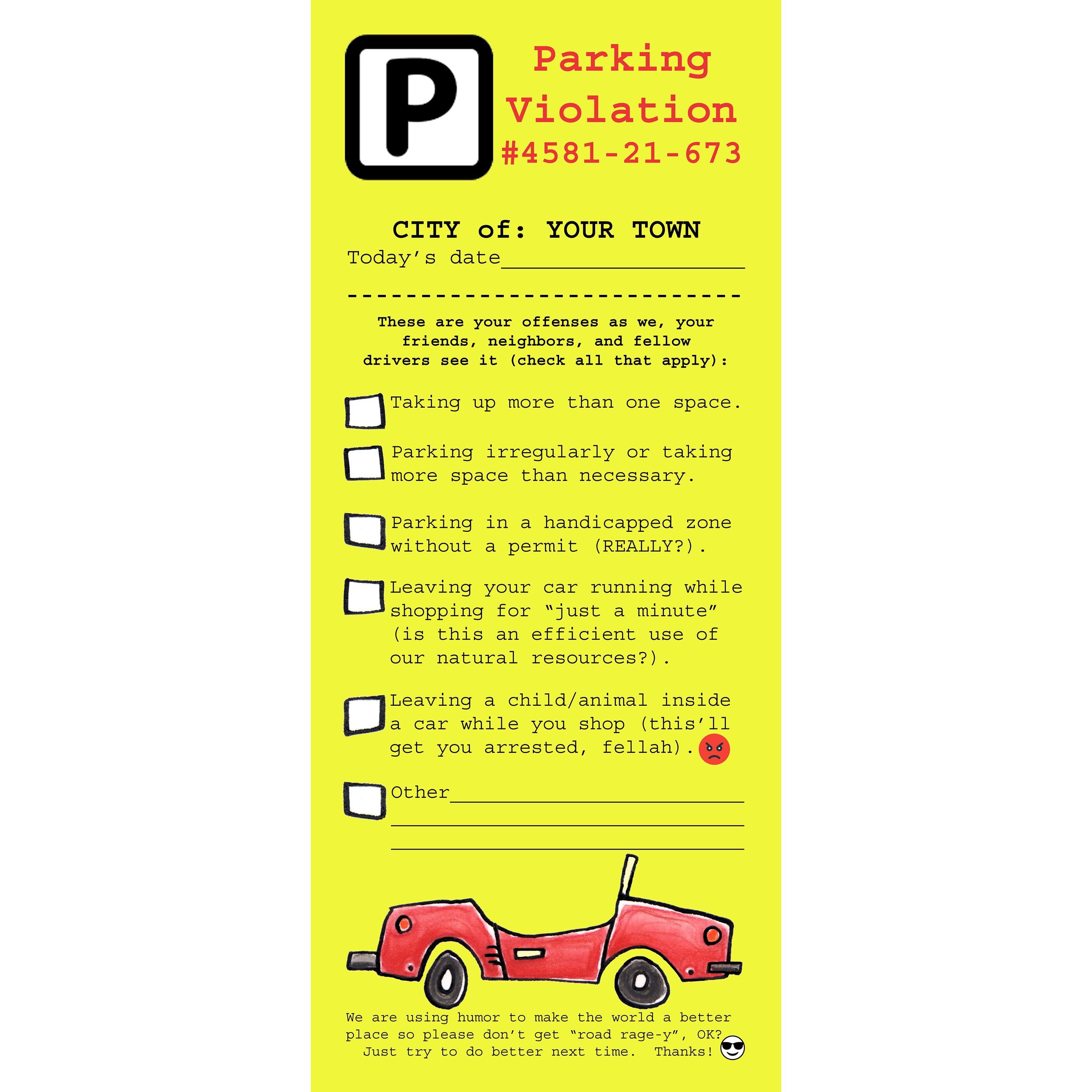Fake Parking Ticket Printable Free Download The Best Home School