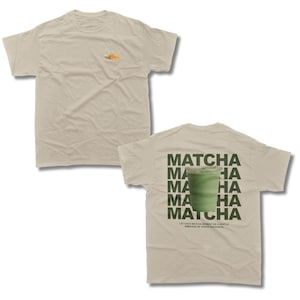 Matcha Iced Latte T-Shirt | Minimalistisches grafisches ästhetisches T-Shirt für Matcha-Liebhaber | Trendiges Streetwear Kawaii Geschenk