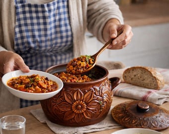 Moldovan Pot – Unglazed Clay Cooking Pot for Slow Oven Cooking | Terracotta Stew Pot