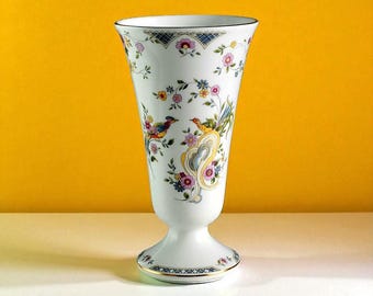 Coalport Paradise Vase: Fine Bone China Floral Bird Decor