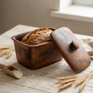 Sourdough Bread Baker with Lid – Milk-Fired Red Clay Loaf Pan, Unglazed Ceramic Bread Cloche, Dutch Oven Alternative, Baker Gift