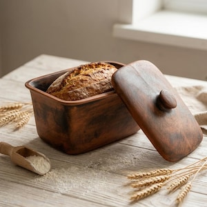 Sourdough Bread Baker with Lid – Milk-Fired Red Clay Loaf Pan, Unglazed Ceramic Bread Cloche, Dutch Oven Alternative, Baker Gift
