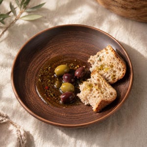 Handmade Ceramic Snack Plate, Artisanal Dinnerware, Small Tapas and Bread Dipping Dish, Dark Brown Milk Fired Pottery, Oven Safe Plate