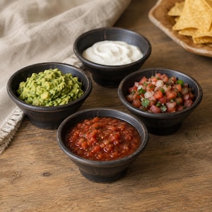 Conjunto de Tigelas de Cerâmica para Molho Salsa, Tigelas com Pé de 170ml para Molhos de Taco, Utensílios de Mesa Artesanais