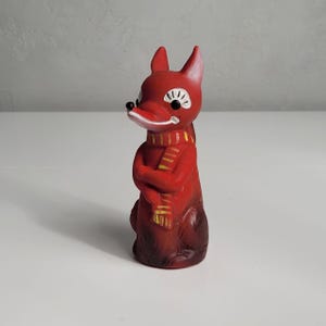 Vintage GDR Rubber Fox Toy: Herr Fuchs VEB Plüti Sonneberg, East German Collectible
