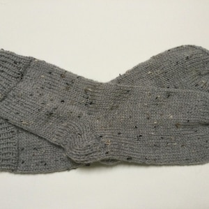 Hand Knit Soft And Warm Men&#39;s Alpaca Socks, Size 11 - 11.5 (11” length) Warm Men&#39;s Socks, Handmade Socks, Knitted Men&#39;s Socks, Gray Socks