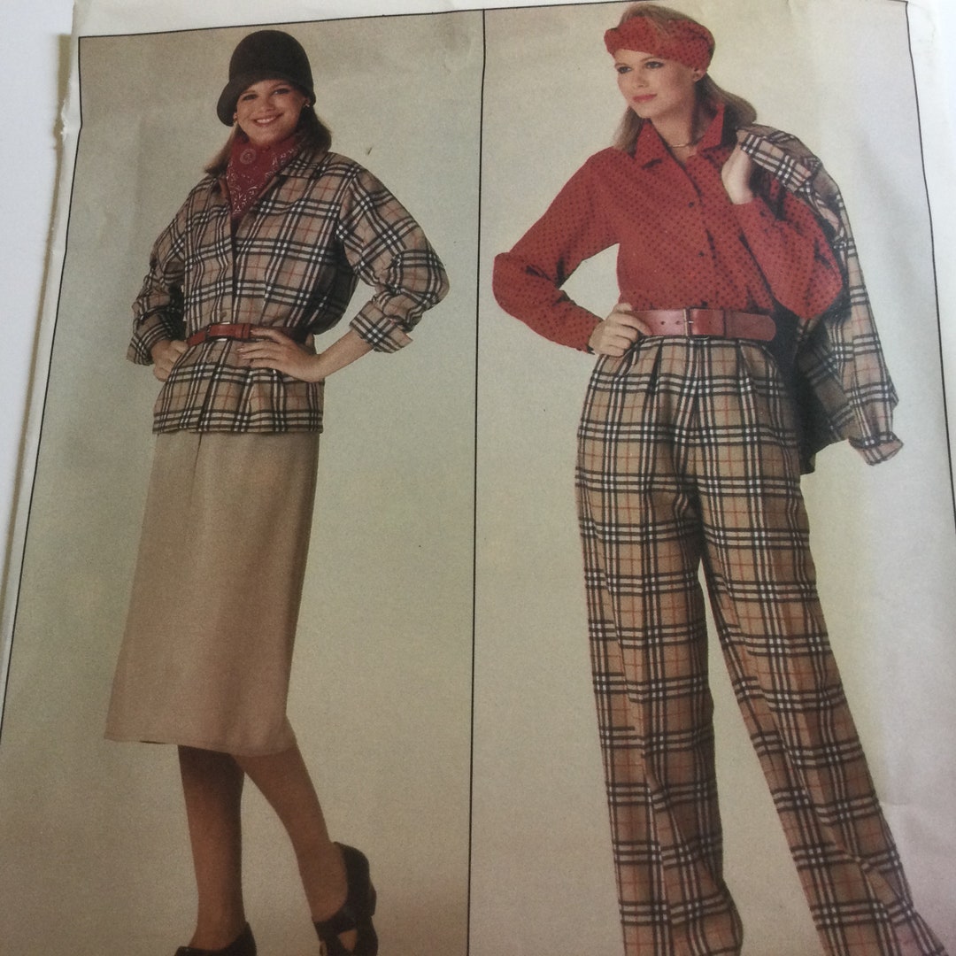 Rare Vogue 0995 Vintage 80s Sewing Patterns. Misses Jacket, Skirt
