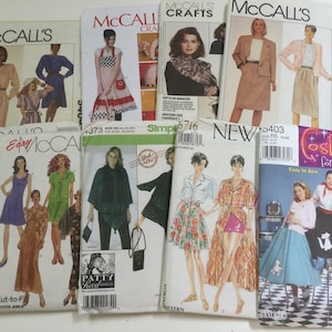 Lot of 9 Uncut Vintage Misses Sewing Patterns - Simplicity, McCall’s