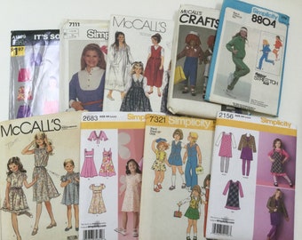 Lot of 9 Uncut Vintage to Now Children’s Sewing Patterns - Simplicity, McCall’s