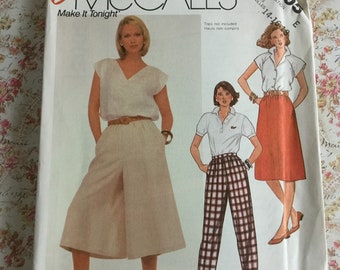 McCall’s 2005 Sewing Patterns. Vintage Uncut Misses Skirt, Culotte, Pants Sewing Patterns, Size 14, 16, 18