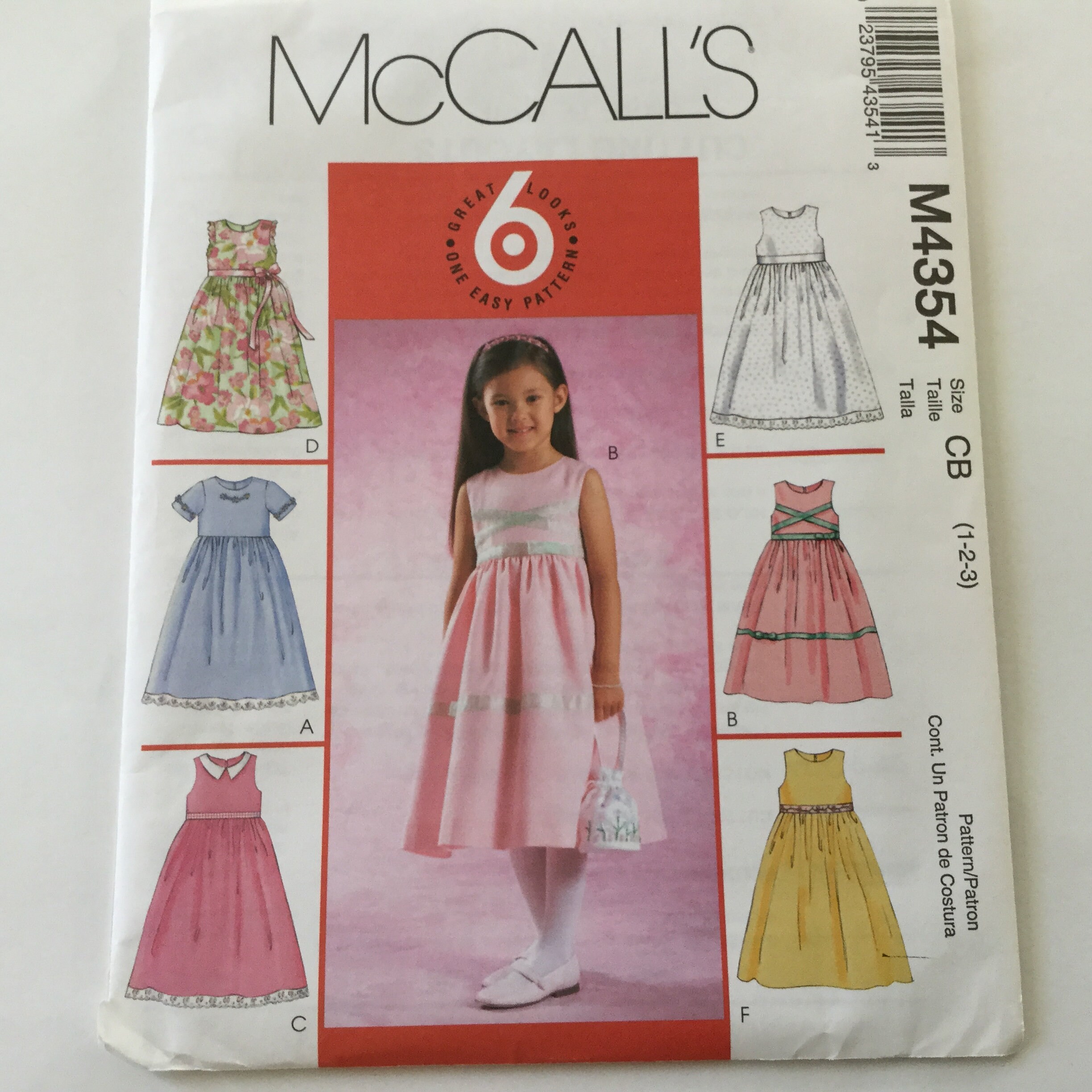 McCall\u2019s 3874 Sewing Patterns Uncut Girl Child Dress Dresses Sewing Size CF 4-5-6 Easy Kids Cloths Cardigan Girls Party Birthday Dresses