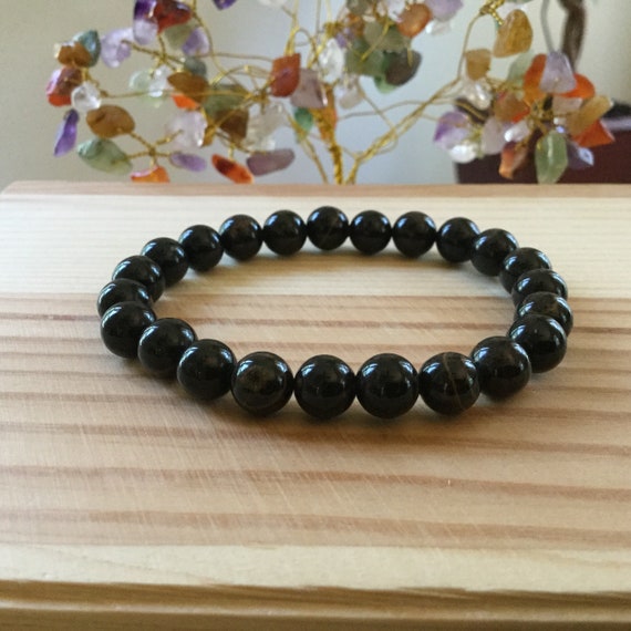 Obsidian on sale bracelet etsy