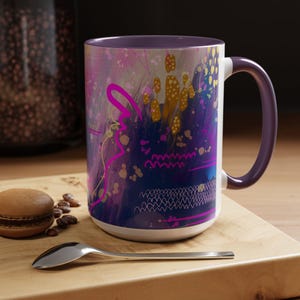 Vibrant Accent Coffee Mug - Colorful Ceramic Cup for Art Lovers, Unique Gift for Friends, Home Decor, Daily Coffee, Tea Lovers