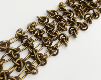 Vintage Bronze Chainmail Trim - Medieval Armor Style Metal Weave, Steampunk Jewelry, Gothic Costume Accessories