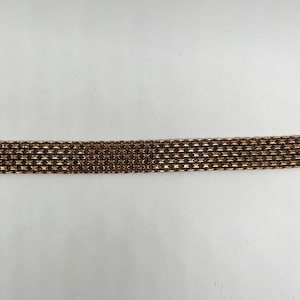 14.4mm Wide Mechanism Chain – Vintage Rose Gold, Multi-Row Woven Brass for Architectural Jewelry