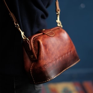 Handmade Tote Bag Doctor Bag Women Cute Leather Handbag