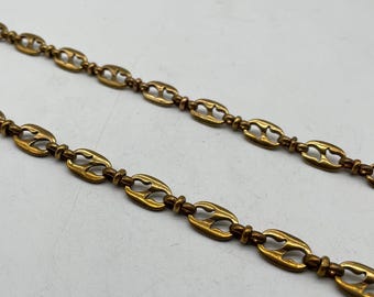 Antique Gold Anchor Clasp Chain, Unique Mariner Link Brass Chain for DIY Projects