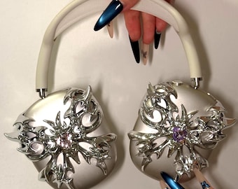 Butterfly AirPods Max Covers|  Set of 2 pink Gem Techwear AirPods Max Case Accessory Headphone Attachments