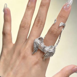 Kinetischer Vogel Ring aus Sterling Silber, Mechanischer Beweglicher Vogel Ring, Avantgardistischer Schmuck
