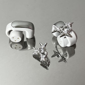 Bose ultrazilveren ster bedel sprankelende kristallen oordopjes sieraden chique kerstcadeau voor vriendin Y2K tech accessoire unisex bose hoofdtelefoon decor