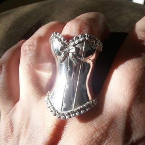 Antique finish sweet Finger Armor, adjustable Medieval Style Statement Ring Gift for girlfriend