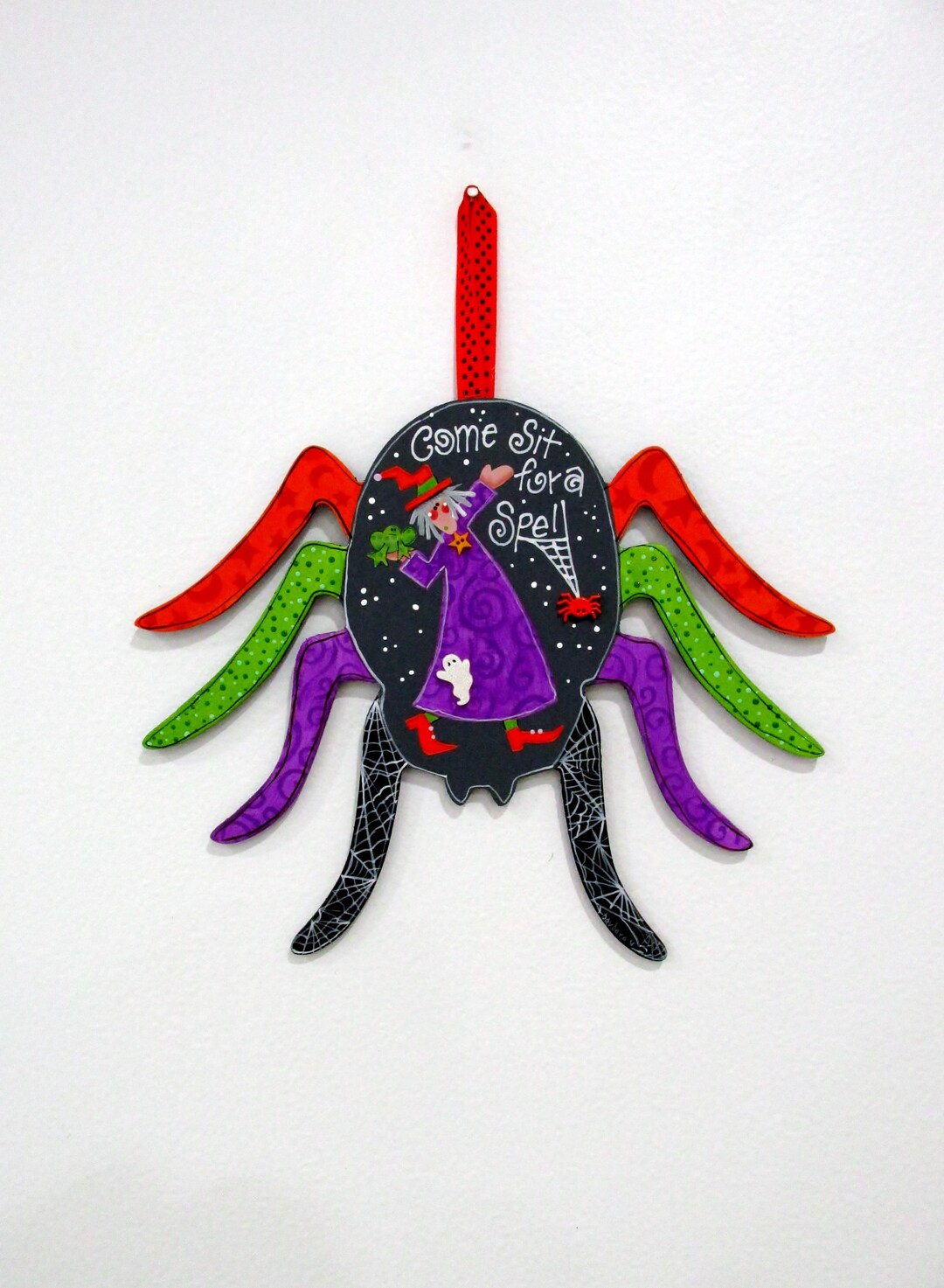 Halloween Spider Sign, Come Sit for a Spell, Witch, Frog, Ghost, Spider ...