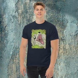 Comic-Design T-Shirt, Motiv kreativ im cartoon Style Hund, Geschenk Vatertag, Papa, Teens, junge Mode, Heavy Metall, Rocker, Horror, Fantasy