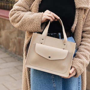 Bolso de piel para mujer, bolso de hombro, bolso de piel hecho a mano, bolso tote estético, regalo para ella, bolso hobo de piel, monedero para mujer