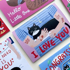 Cartões de felicitações de gato de smoking