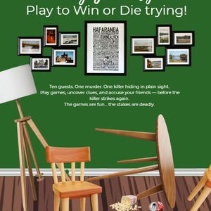 Game Night Murder Mystery | Printable Party Kit for 10 Players | Deadly Game Night Murder Mystery PDF Download