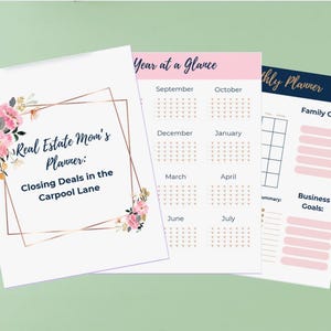 Real Estate Moms Planner, Realtor and Mom Life Organizer, Printable PDF, Business and Family Planner for Real Estate Agents