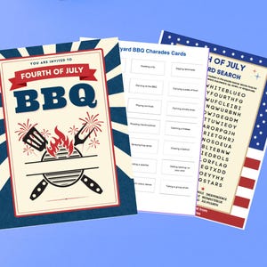 4th of July Backyard BBQ Party Pack – Printable Games, Signs, Invitation – Summer BBQ Bash Kit – Instant Download