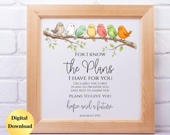Digital Download PNG & JPG | Jeremiah 29:11 Scripture Bible Verse Graphic Digital Download